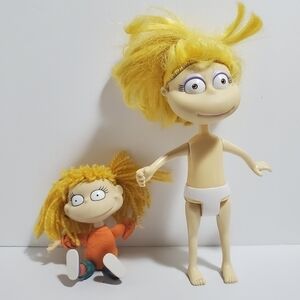 Vintage Rugrats Angelica Pickles set of 2 dolls figures toys